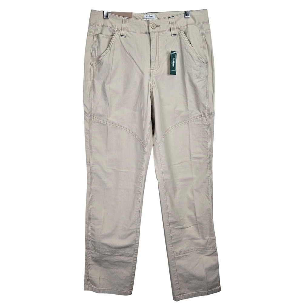 NWT LL Bean Favorite Fit Women Cargo Everyday Utility Pants‎ Size 4 Preppy Khaki